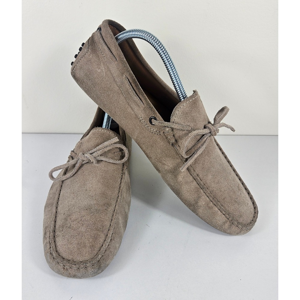 Tod's Gommino City Mens 7.5 Driving Shoes Brown Suede Pebble Sole Loafers Italy